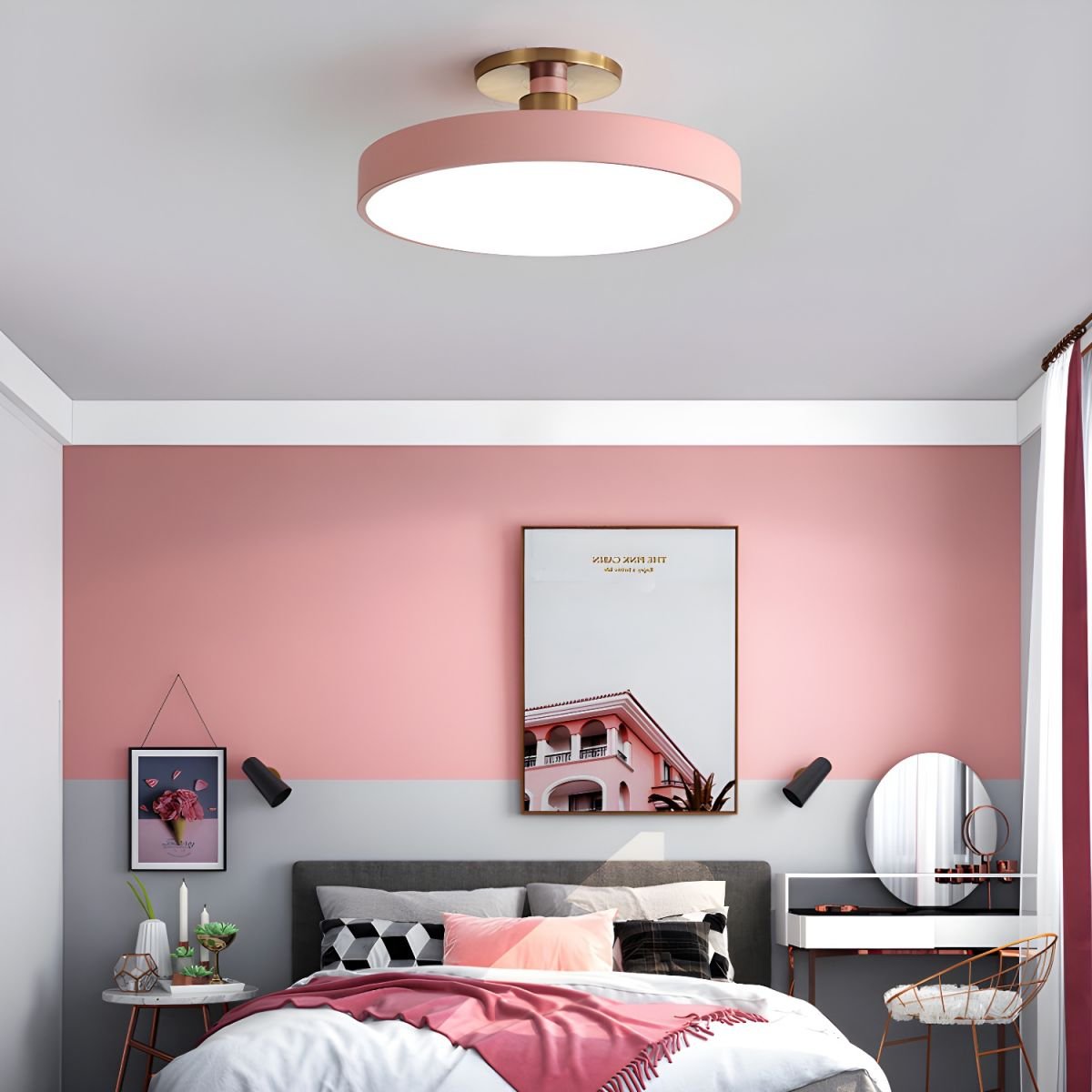 Solara Ceiling Lamp Flush Mount Black and Gold Modern-Neutral Decor