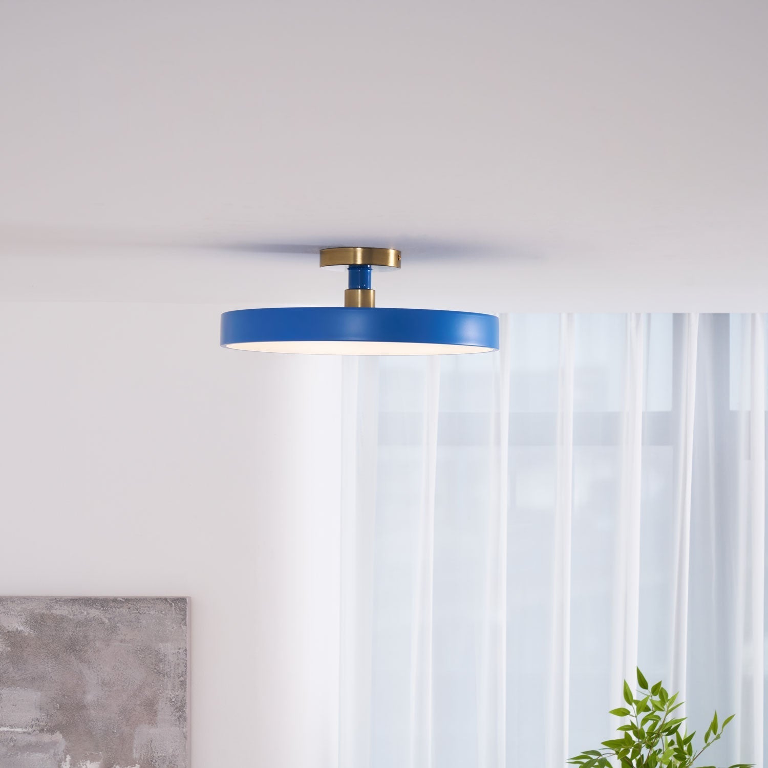 Solara Ceiling Lamp Flush Mount Black and Gold Modern-Neutral Decor
