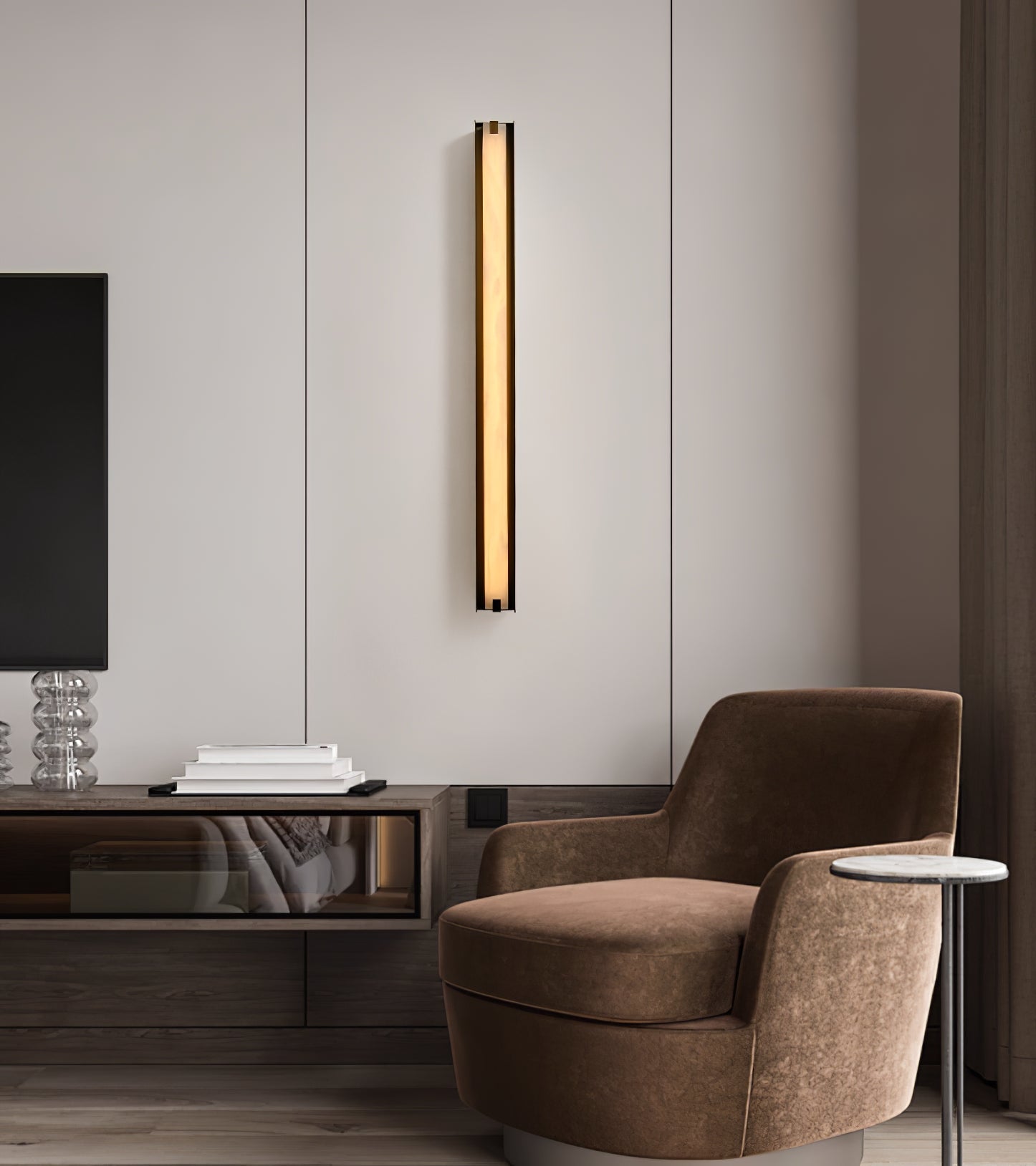 Tebris Alabaster Wall Sconce-Neutral Decor