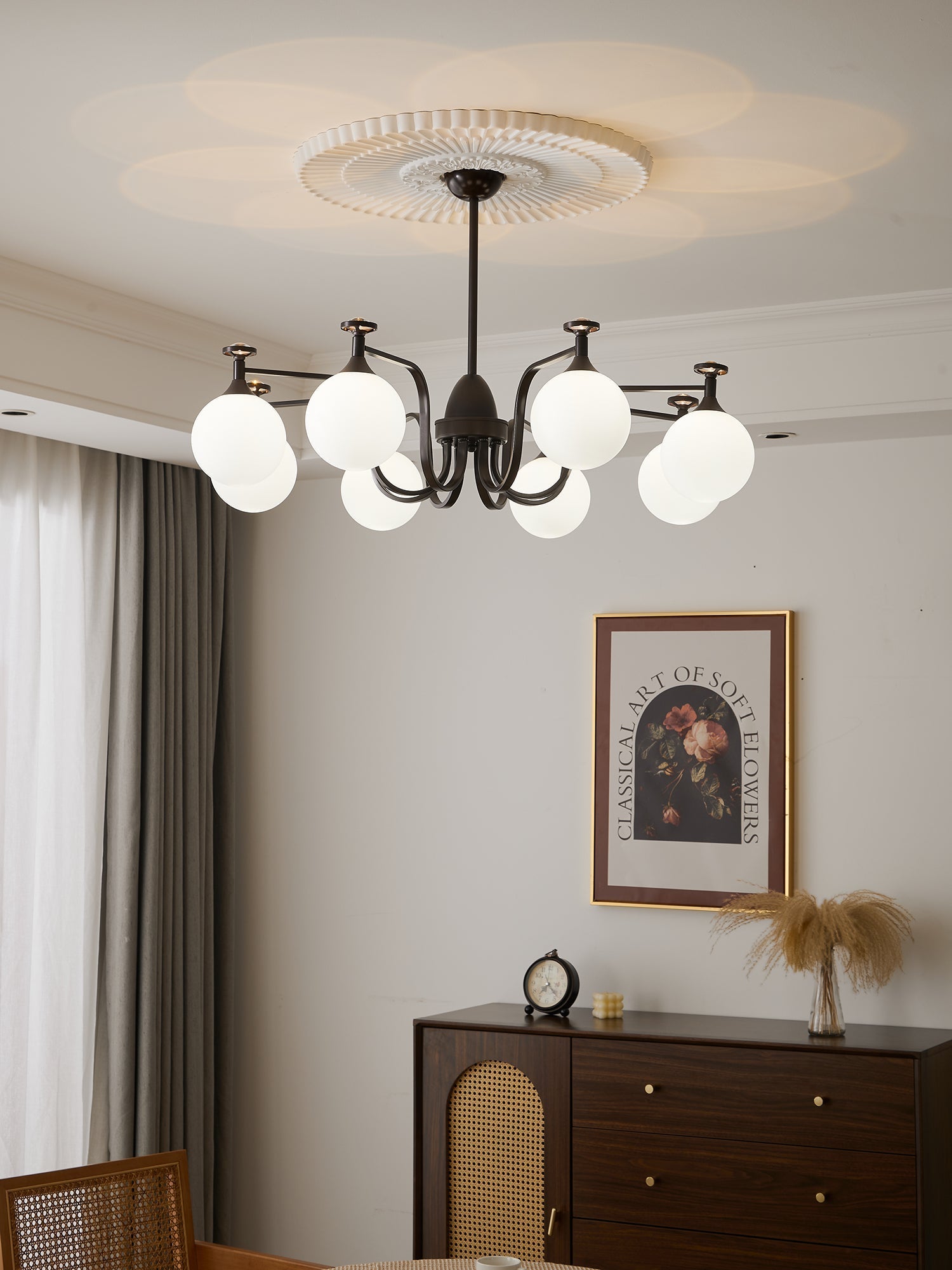 Zotheira Elegance Vintage Glass Chandelier-Neutral Decor
