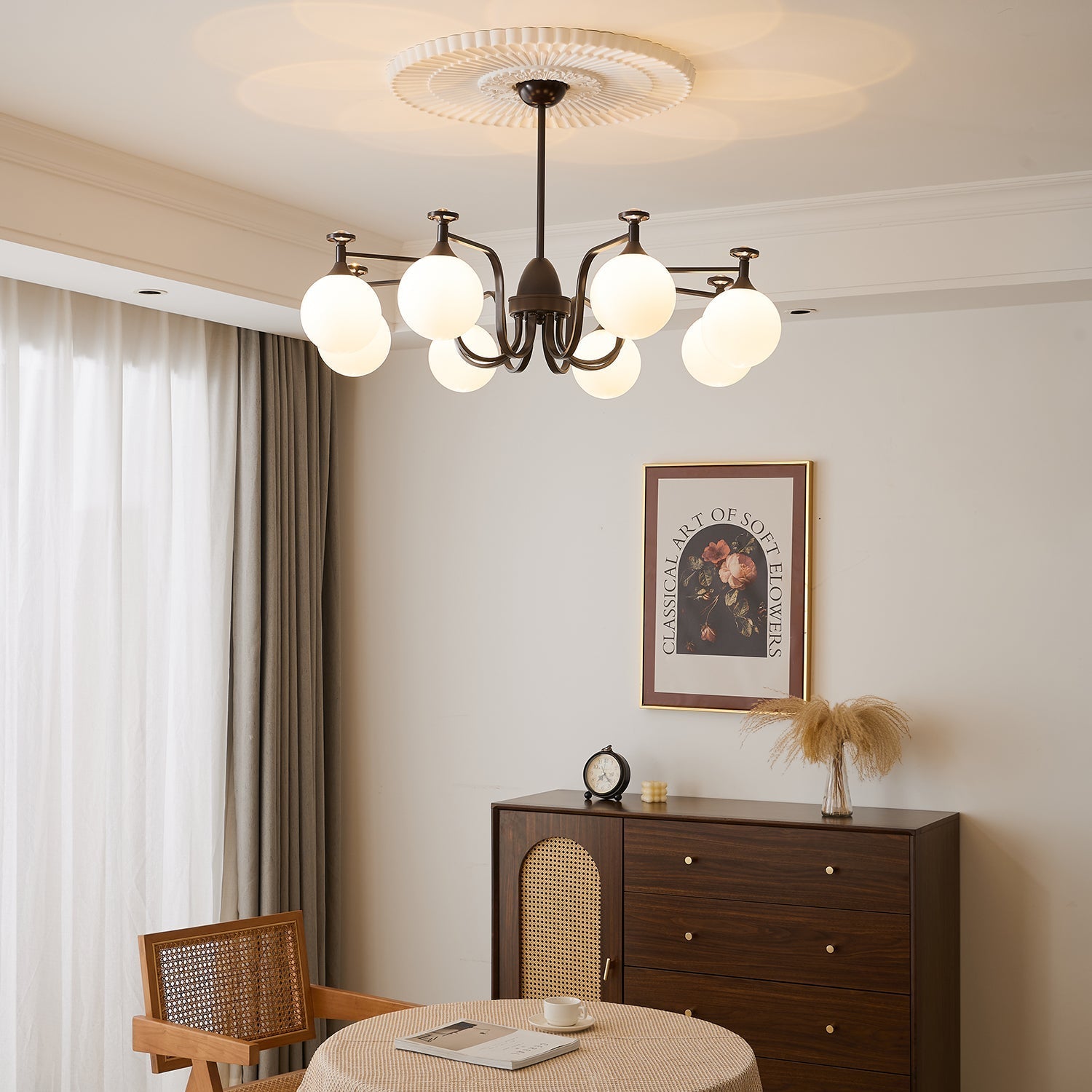 Zotheira Elegance Vintage Glass Chandelier-Neutral Decor