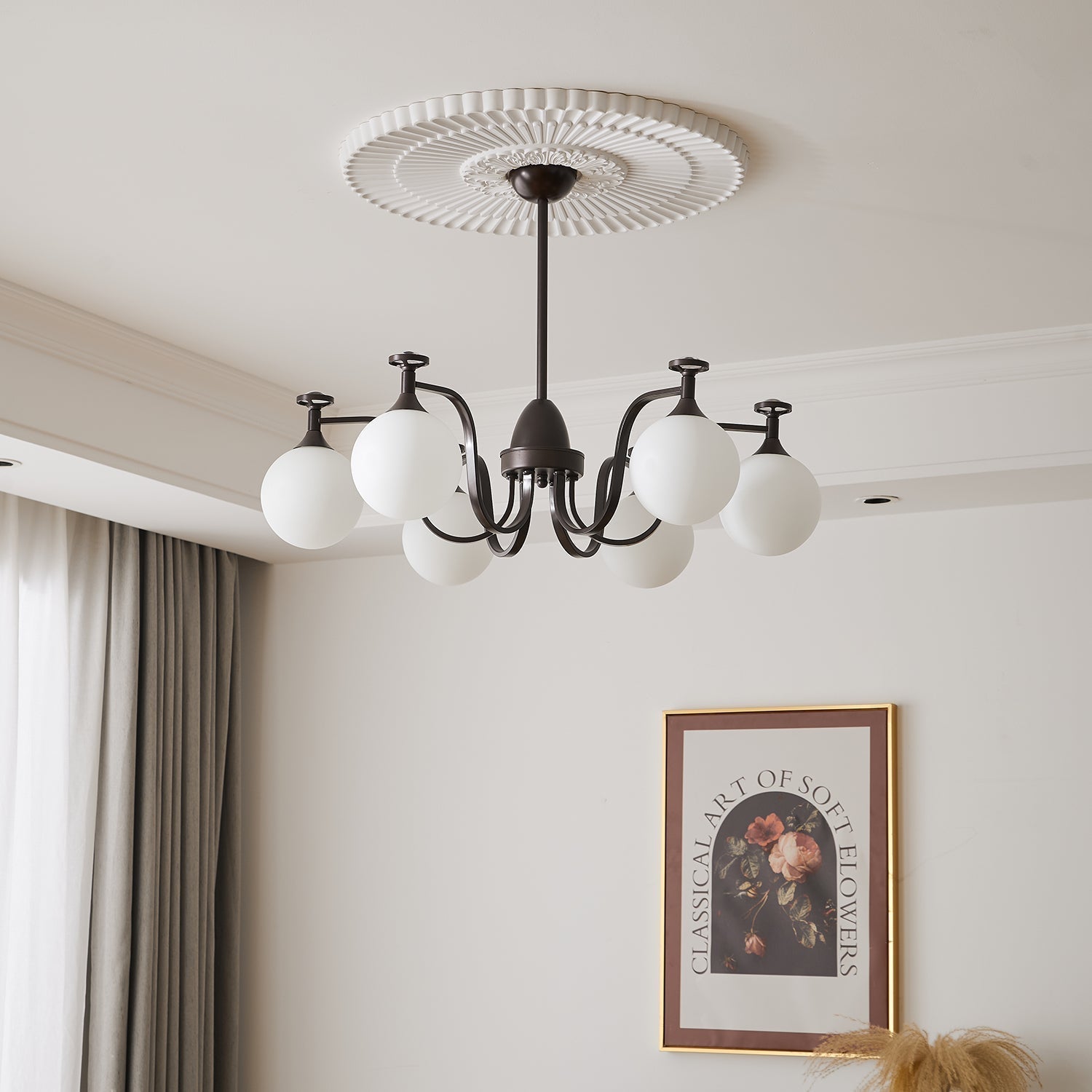 Zotheira Elegance Vintage Glass Chandelier-Neutral Decor