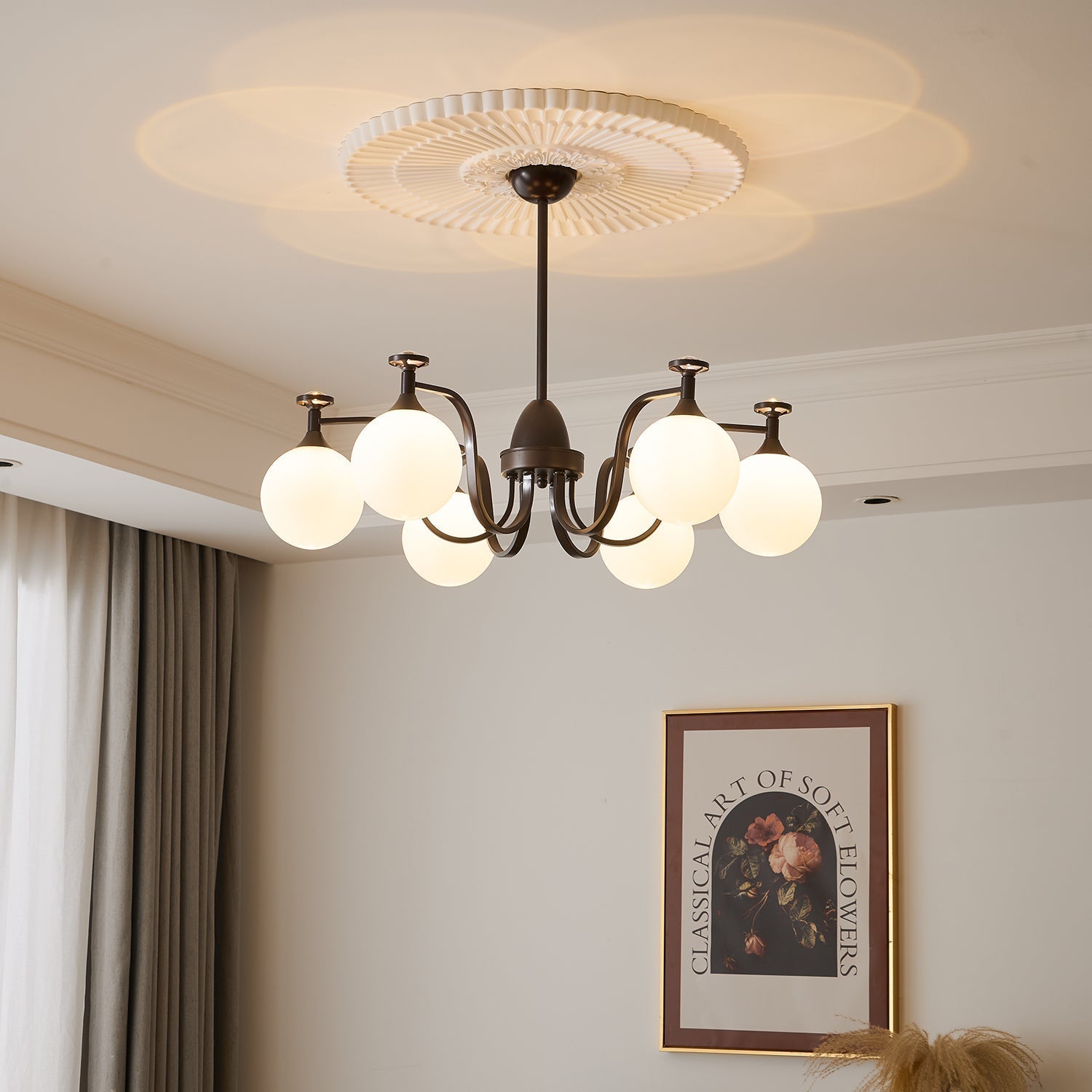 Zotheira Elegance Vintage Glass Chandelier-Neutral Decor