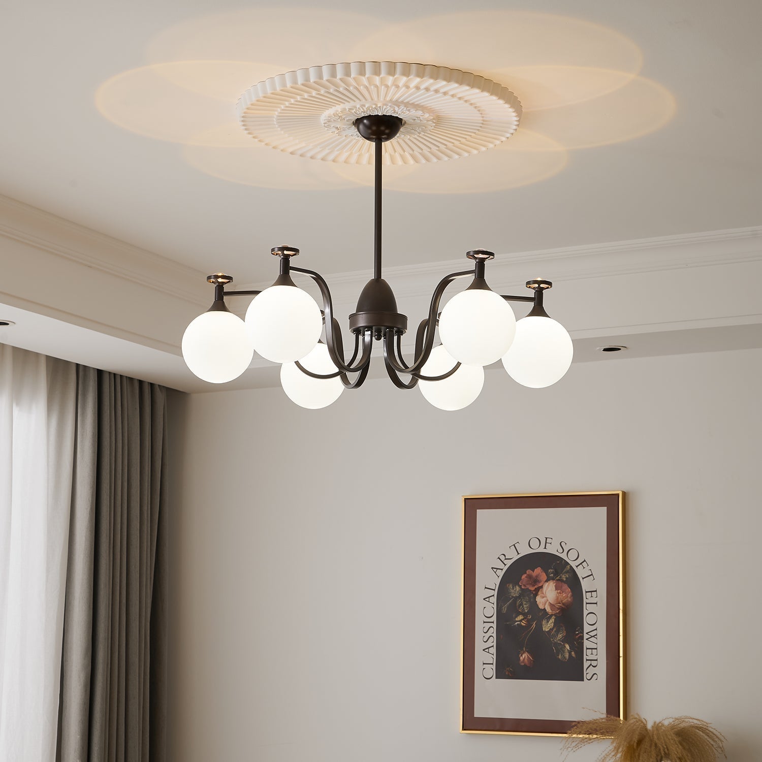 Zotheira Elegance Vintage Glass Chandelier-Neutral Decor