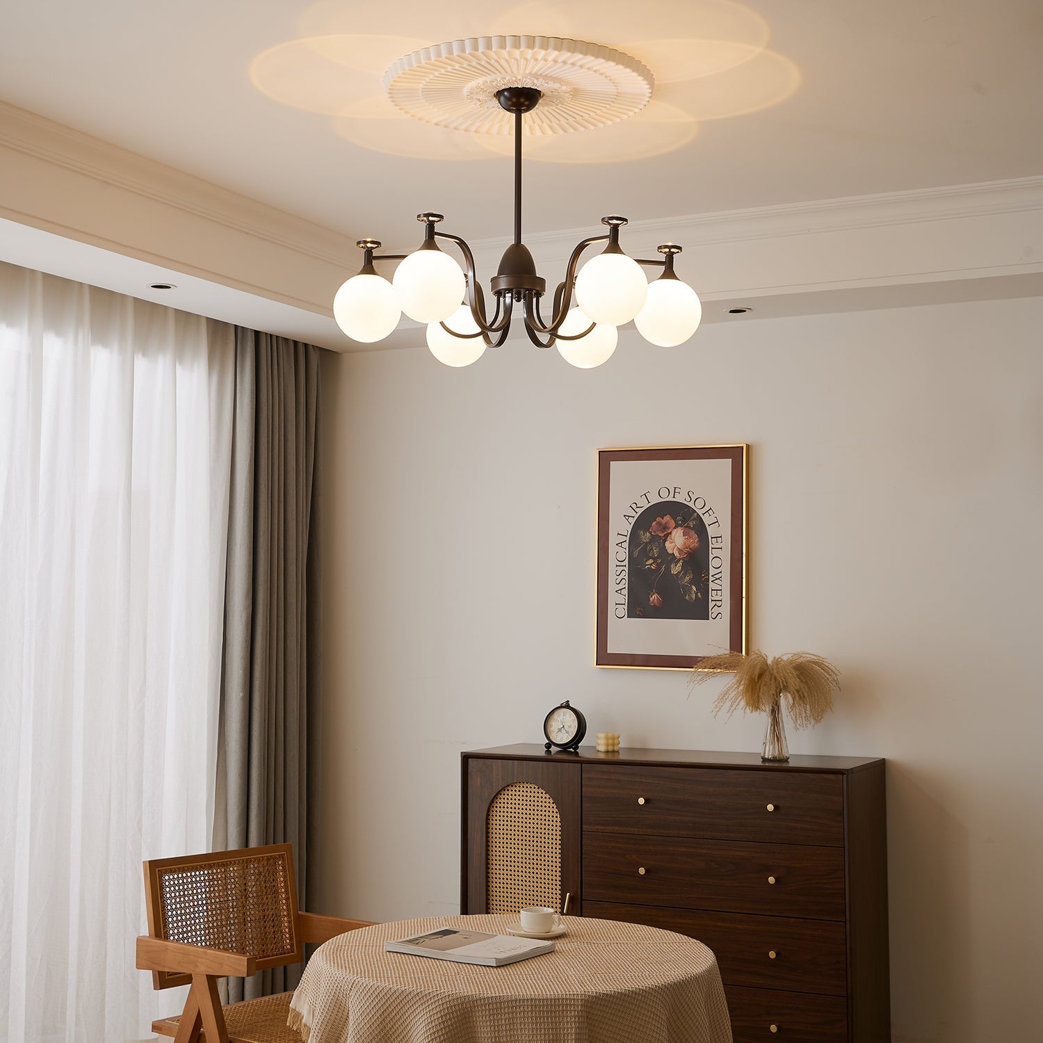 Zotheira Elegance Vintage Glass Chandelier-Neutral Decor