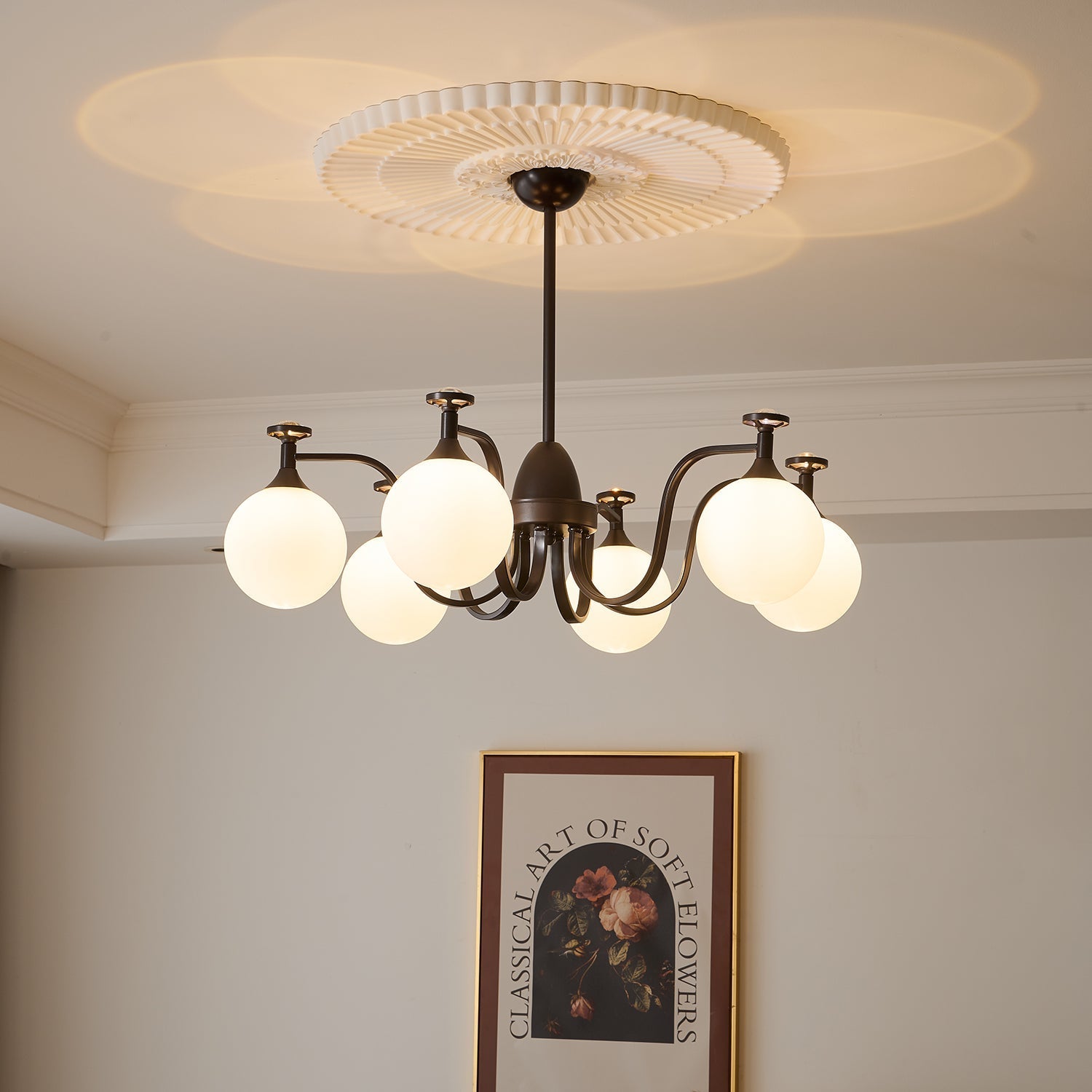 Zotheira Elegance Vintage Glass Chandelier-Neutral Decor
