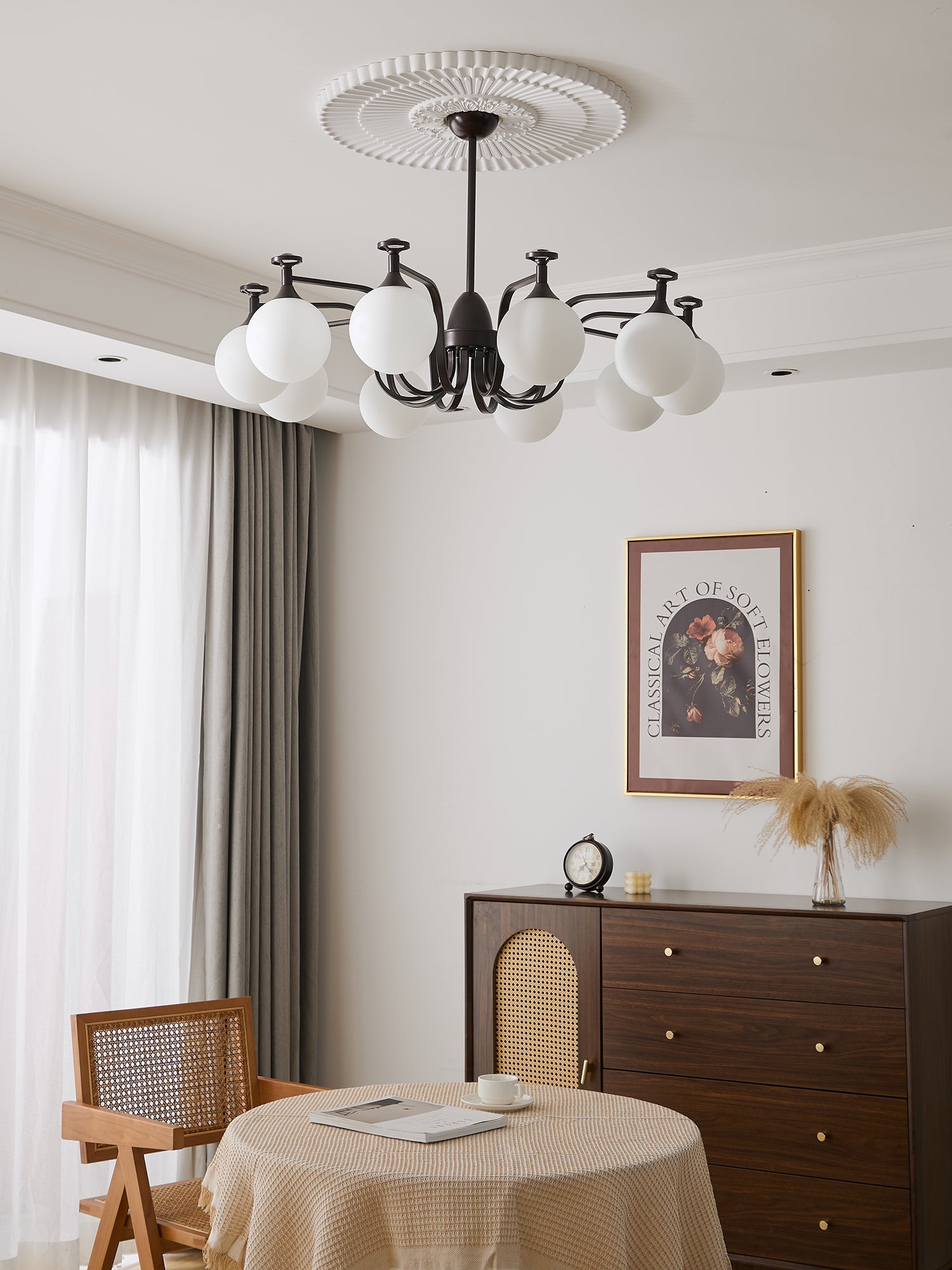 Zotheira Elegance Vintage Glass Chandelier-Neutral Decor
