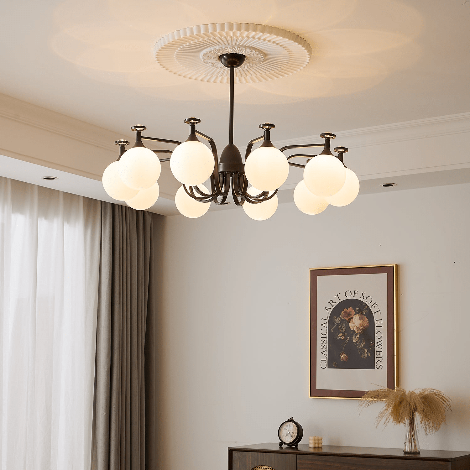 Zotheira Elegance Vintage Glass Chandelier-Neutral Decor