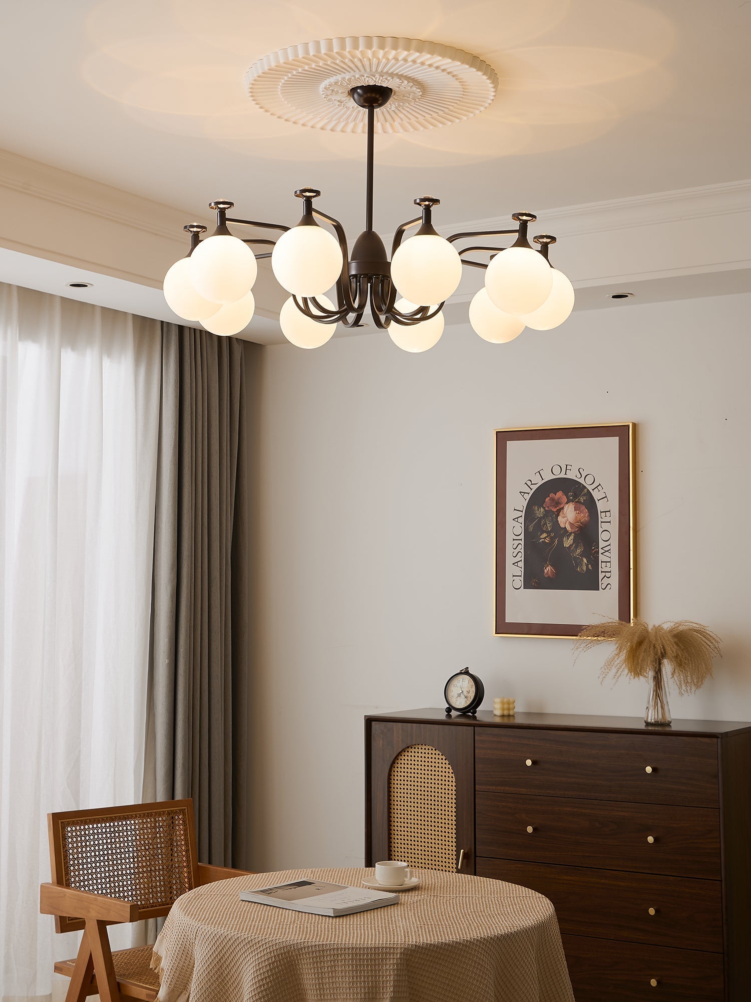 Zotheira Elegance Vintage Glass Chandelier-Neutral Decor