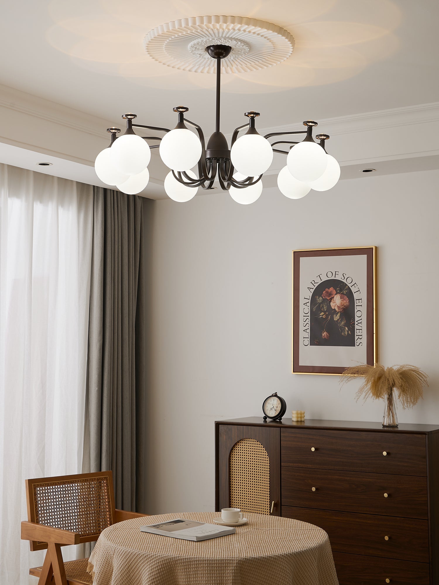 Zotheira Elegance Vintage Glass Chandelier-Neutral Decor