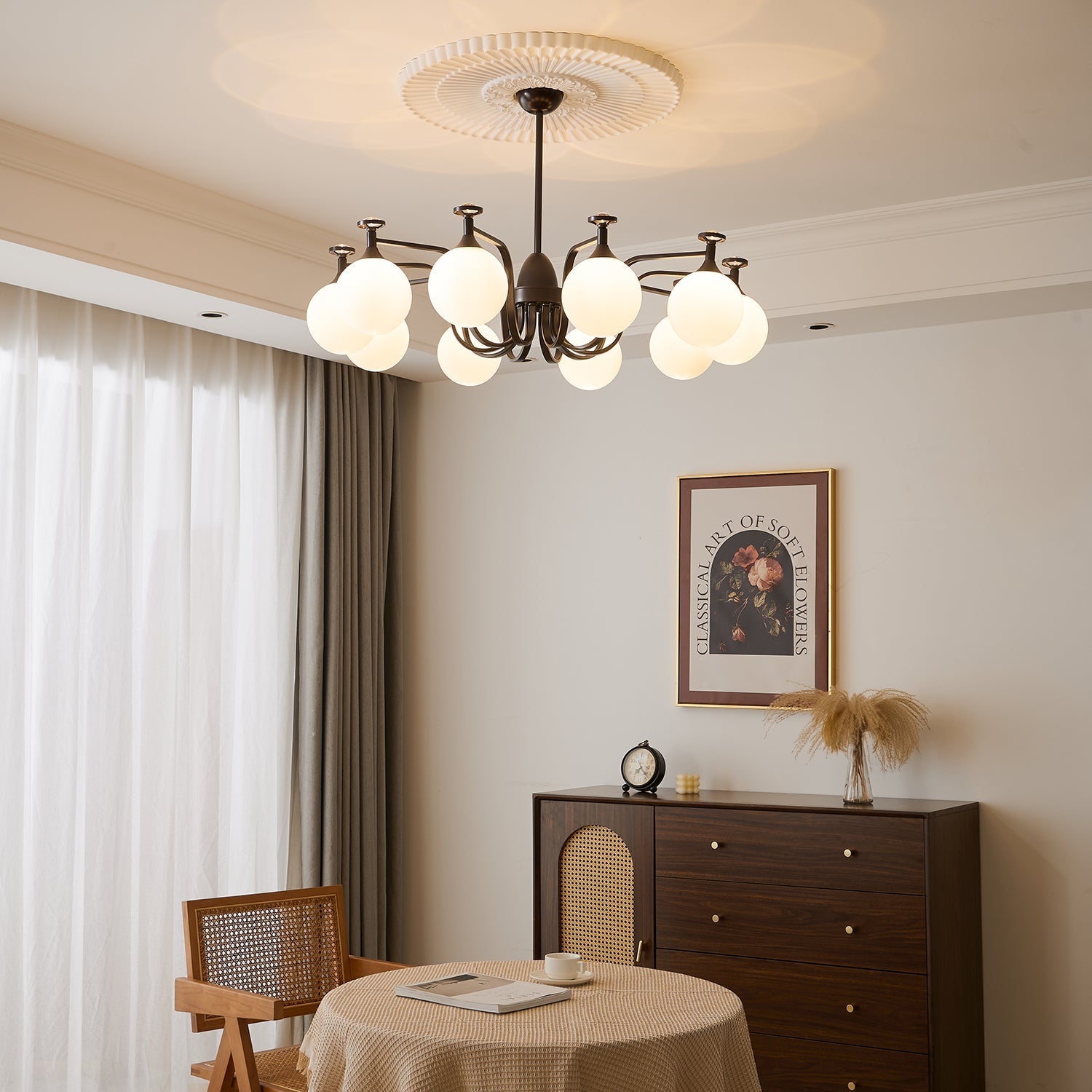 Zotheira Elegance Vintage Glass Chandelier-Neutral Decor