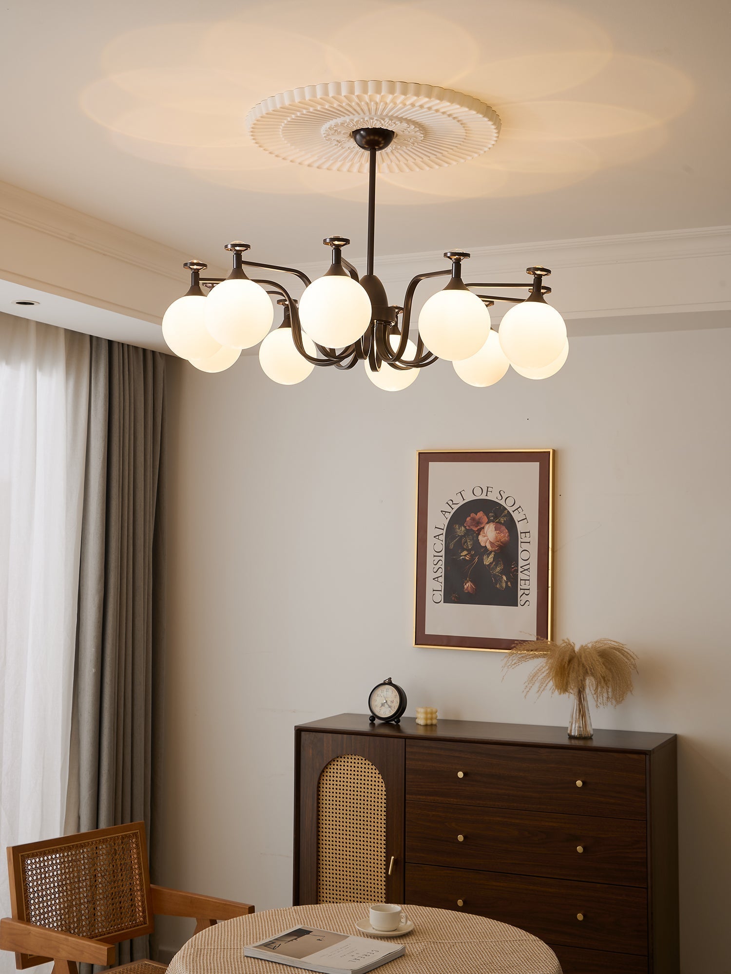 Zotheira Elegance Vintage Glass Chandelier-Neutral Decor
