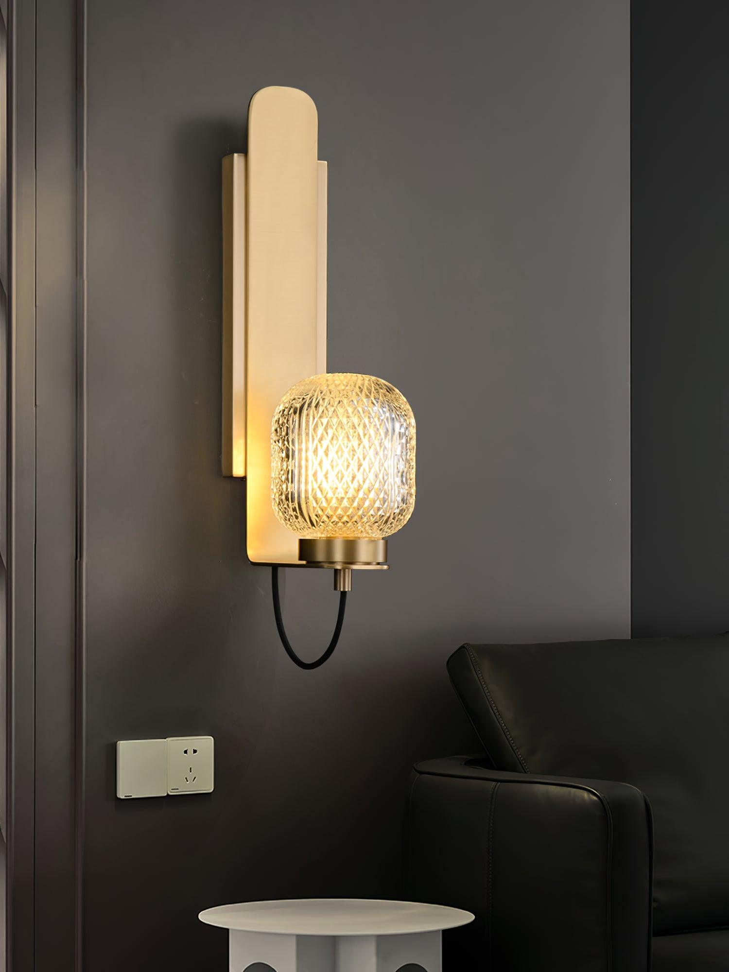 Cresh Premium Nordic Art Brass Glass Wall Light-Neutral Decor