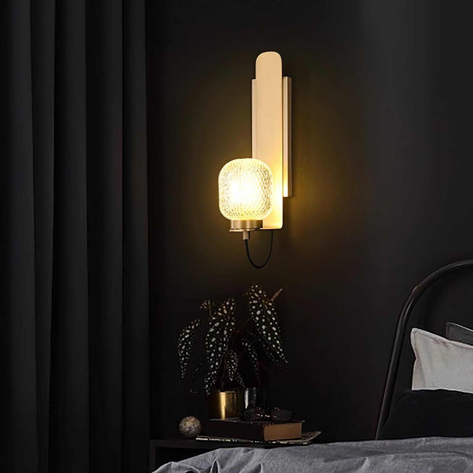 Cresh Premium Nordic Art Brass Glass Wall Light-Neutral Decor