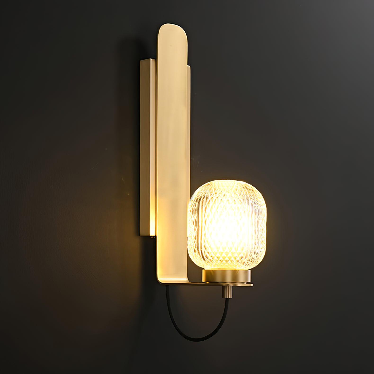Cresh Premium Nordic Art Brass Glass Wall Light-Neutral Decor