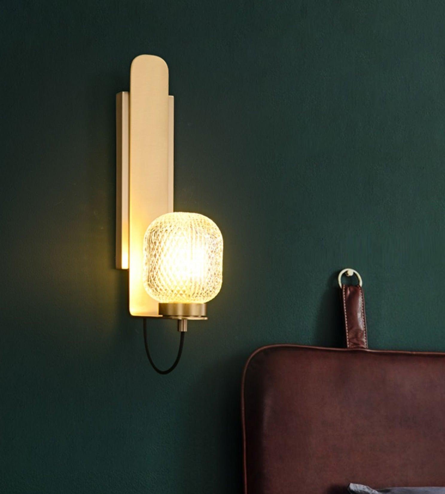 Cresh Premium Nordic Art Brass Glass Wall Light-Neutral Decor