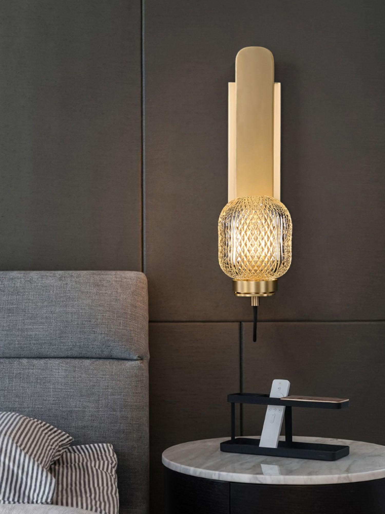 Cresh Premium Nordic Art Brass Glass Wall Light-Neutral Decor