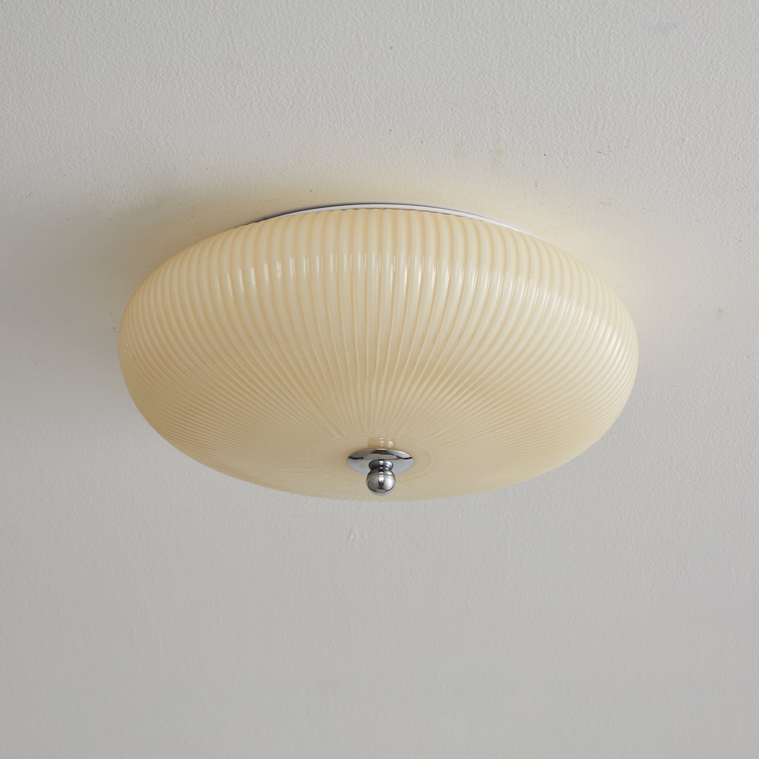 Dexlin Nordic Art Ivory Ripple Glass Ceiling Light-Neutral Decor