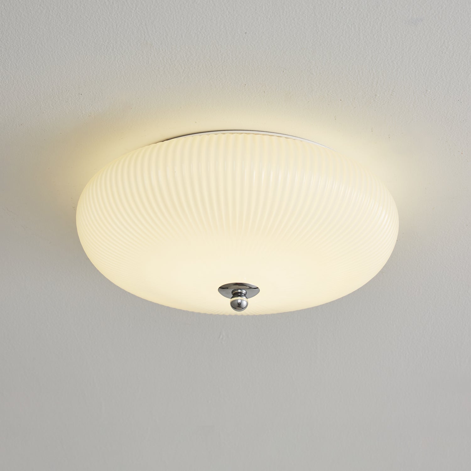 Dexlin Nordic Art Ivory Ripple Glass Ceiling Light-Neutral Decor