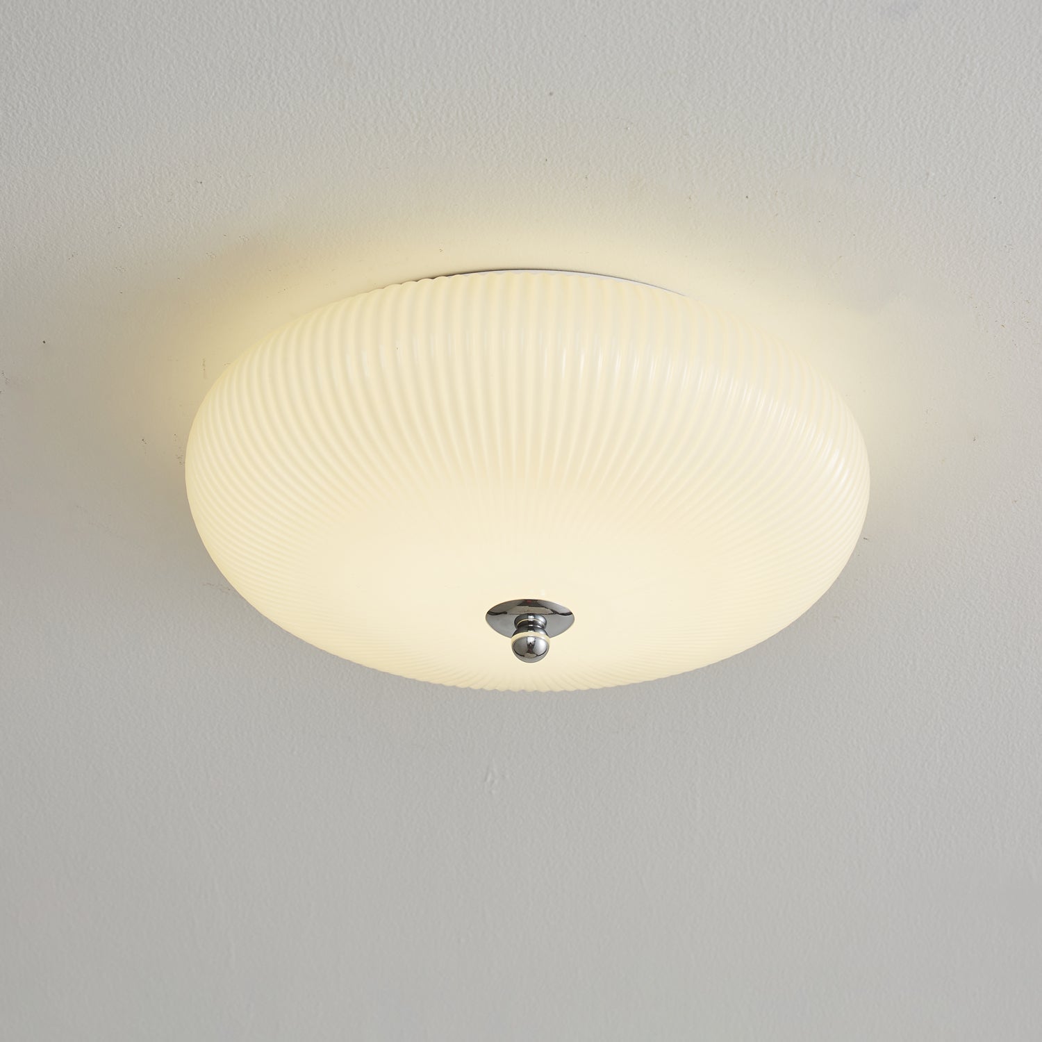 Dexlin Nordic Art Ivory Ripple Glass Ceiling Light-Neutral Decor