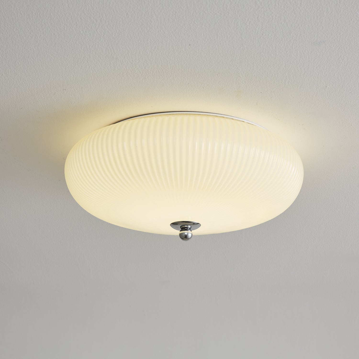 Dexlin Nordic Art Ivory Ripple Glass Ceiling Light-Neutral Decor