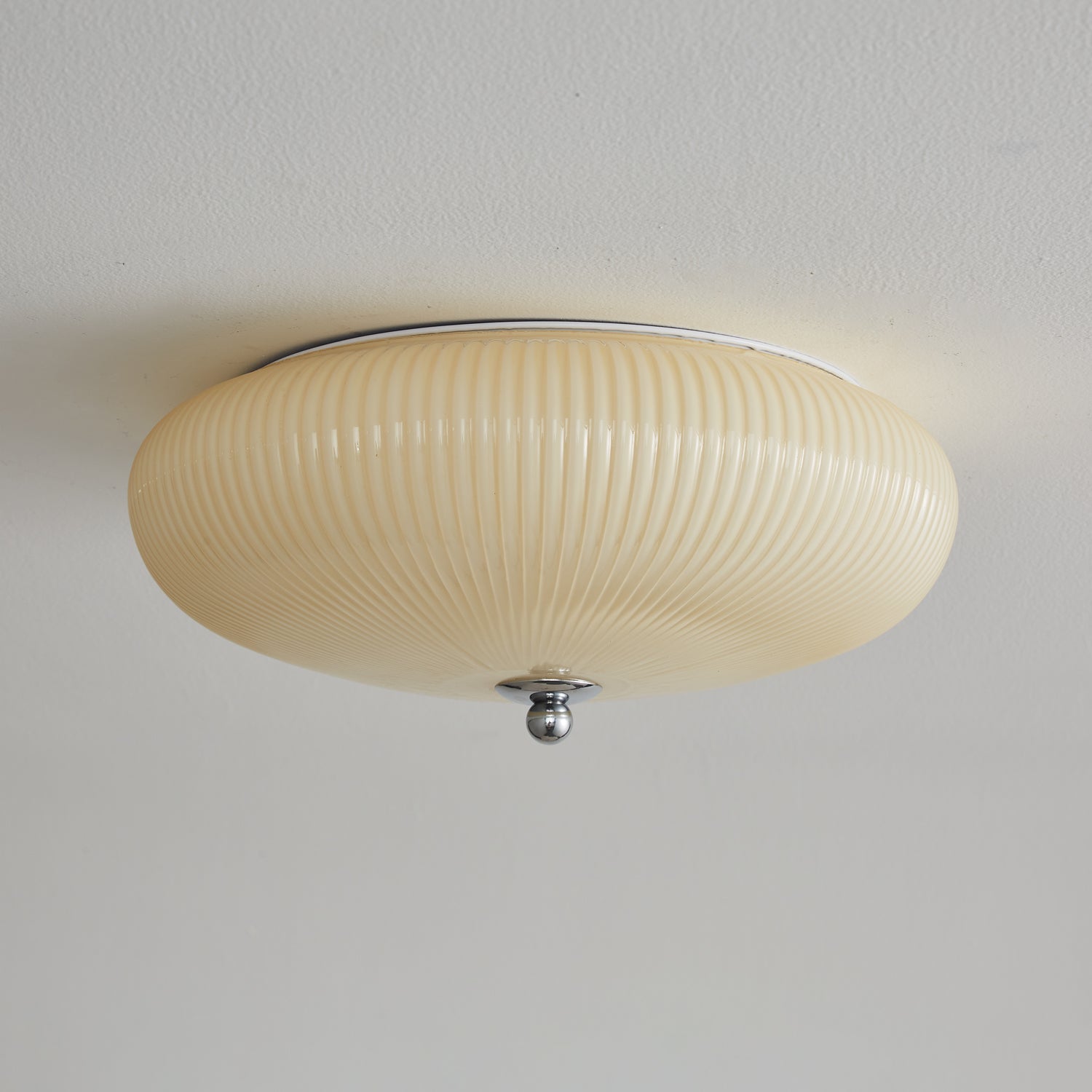 Dexlin Nordic Art Ivory Ripple Glass Ceiling Light-Neutral Decor