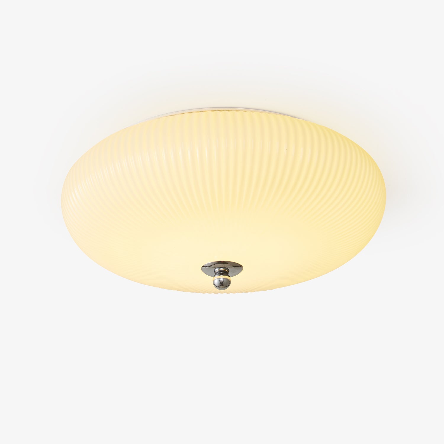 Dexlin Nordic Art Ivory Ripple Glass Ceiling Light-Neutral Decor