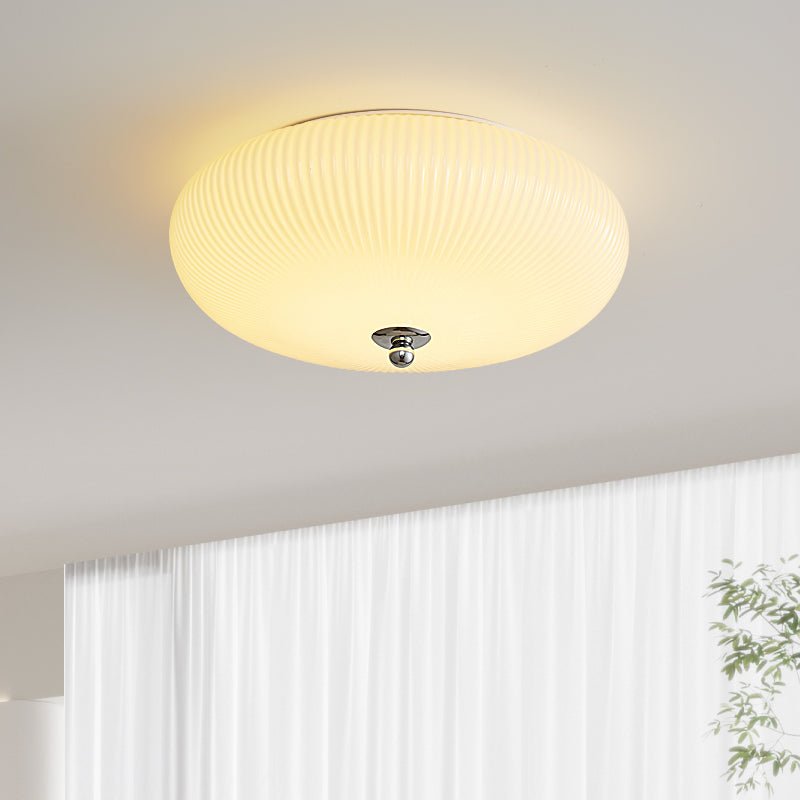 Dexlin Nordic Art Ivory Ripple Glass Ceiling Light-Neutral Decor