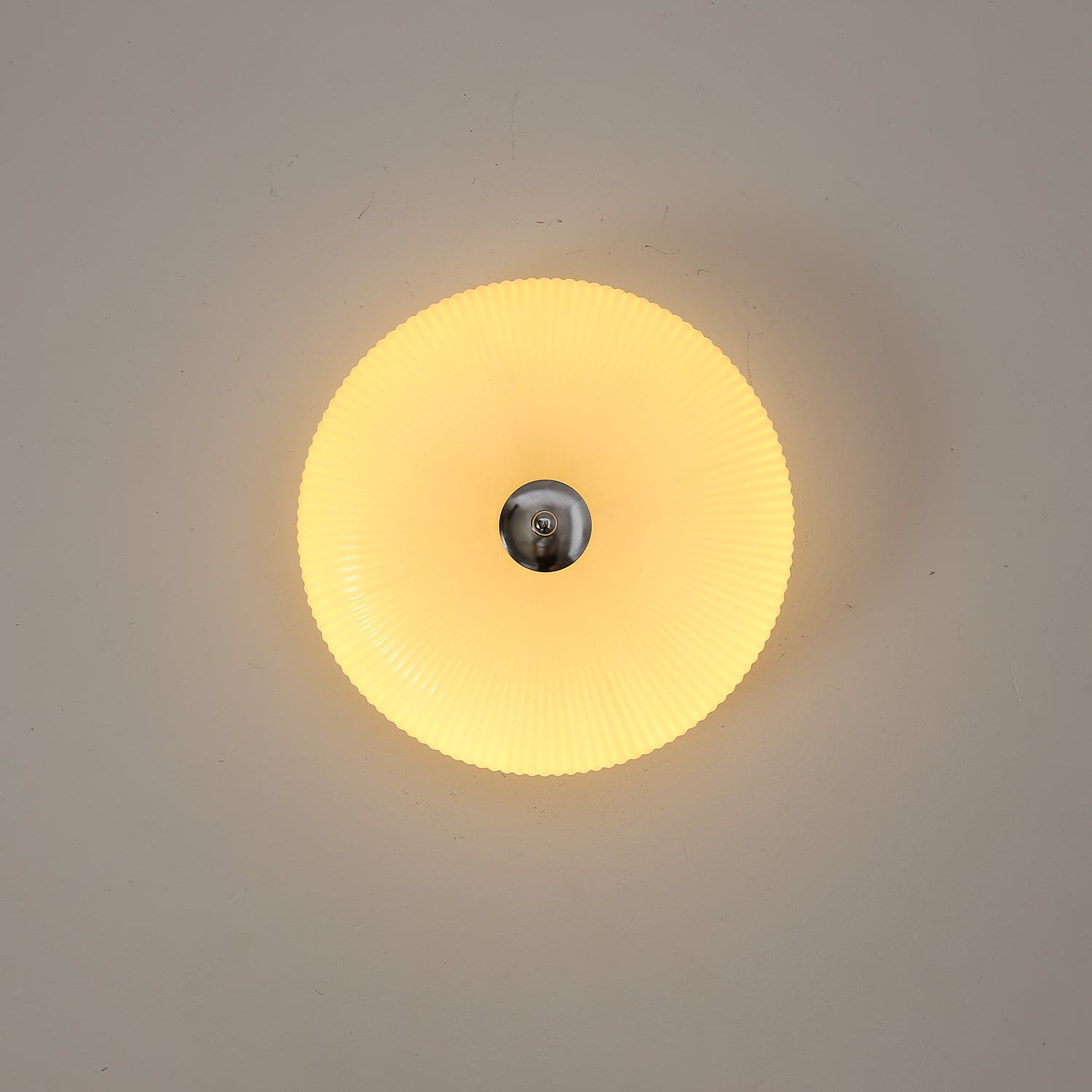 Dexlin Nordic Art Ivory Ripple Glass Ceiling Light-Neutral Decor