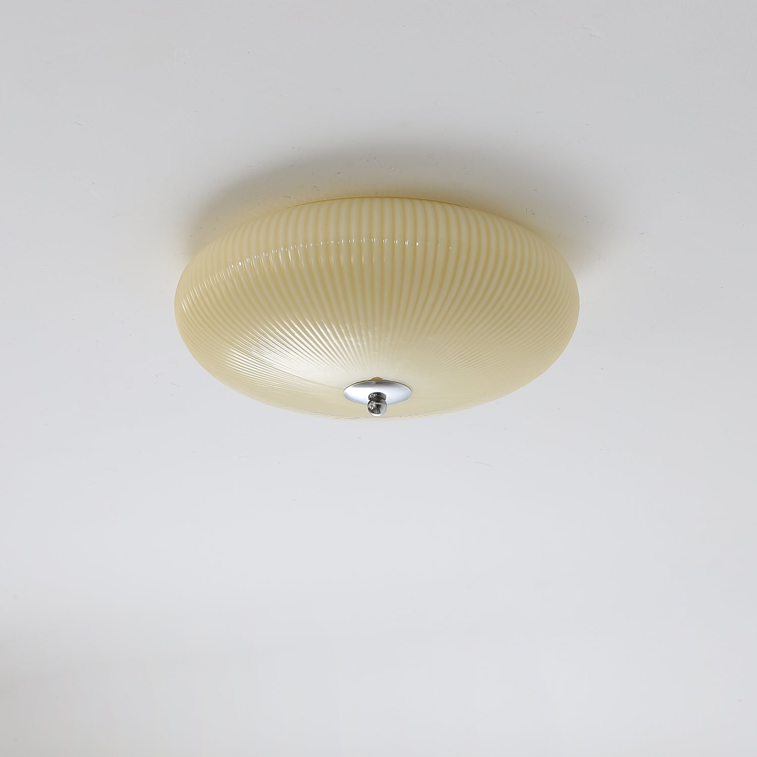 Dexlin Nordic Art Ivory Ripple Glass Ceiling Light-Neutral Decor