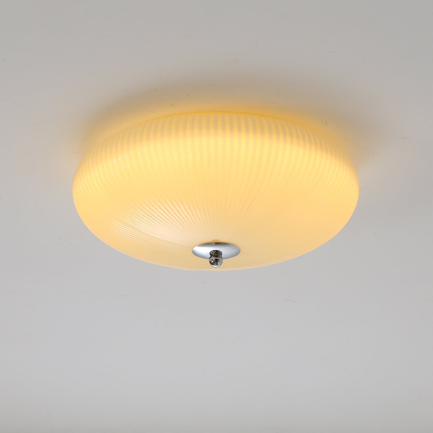 Dexlin Nordic Art Ivory Ripple Glass Ceiling Light-Neutral Decor