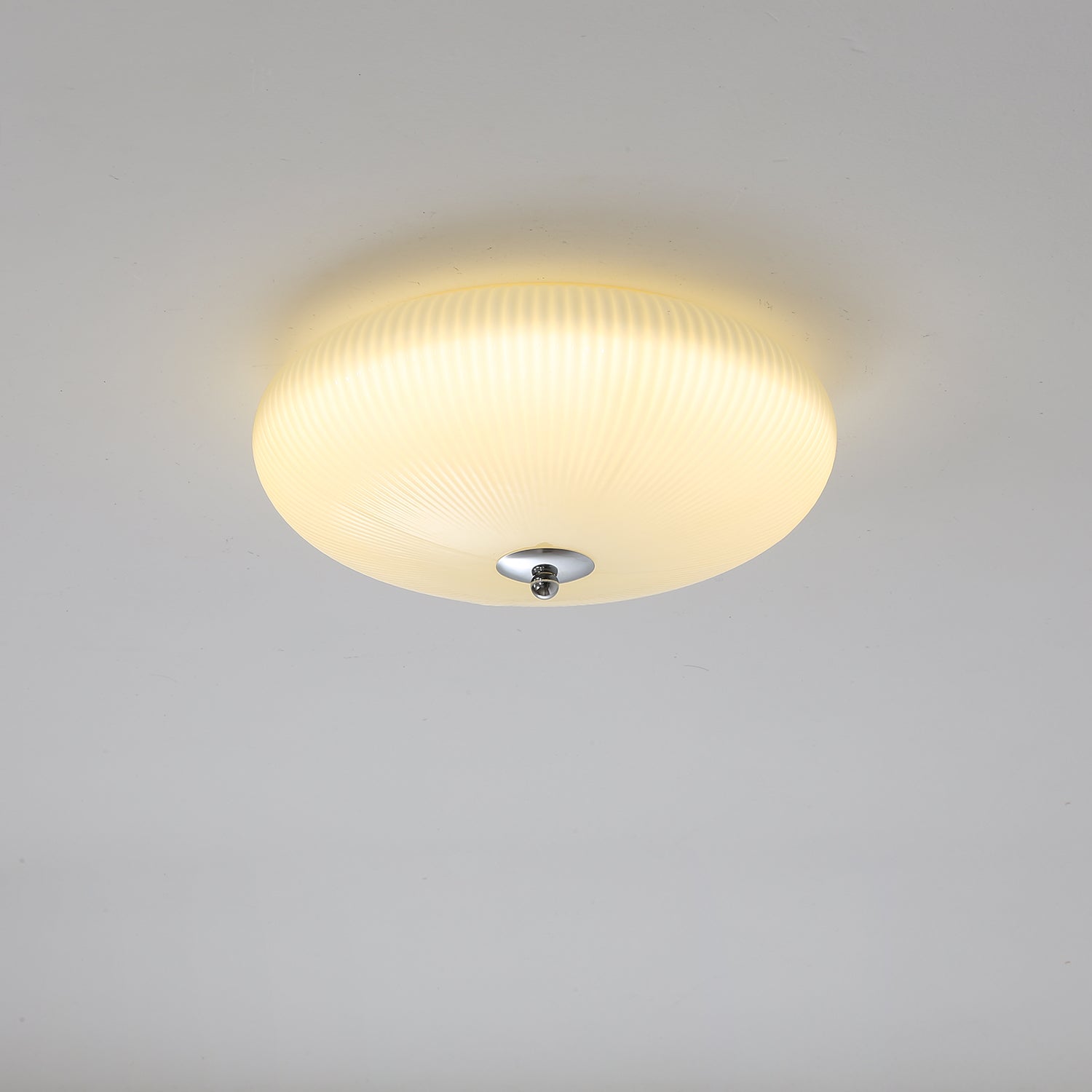 Dexlin Nordic Art Ivory Ripple Glass Ceiling Light-Neutral Decor