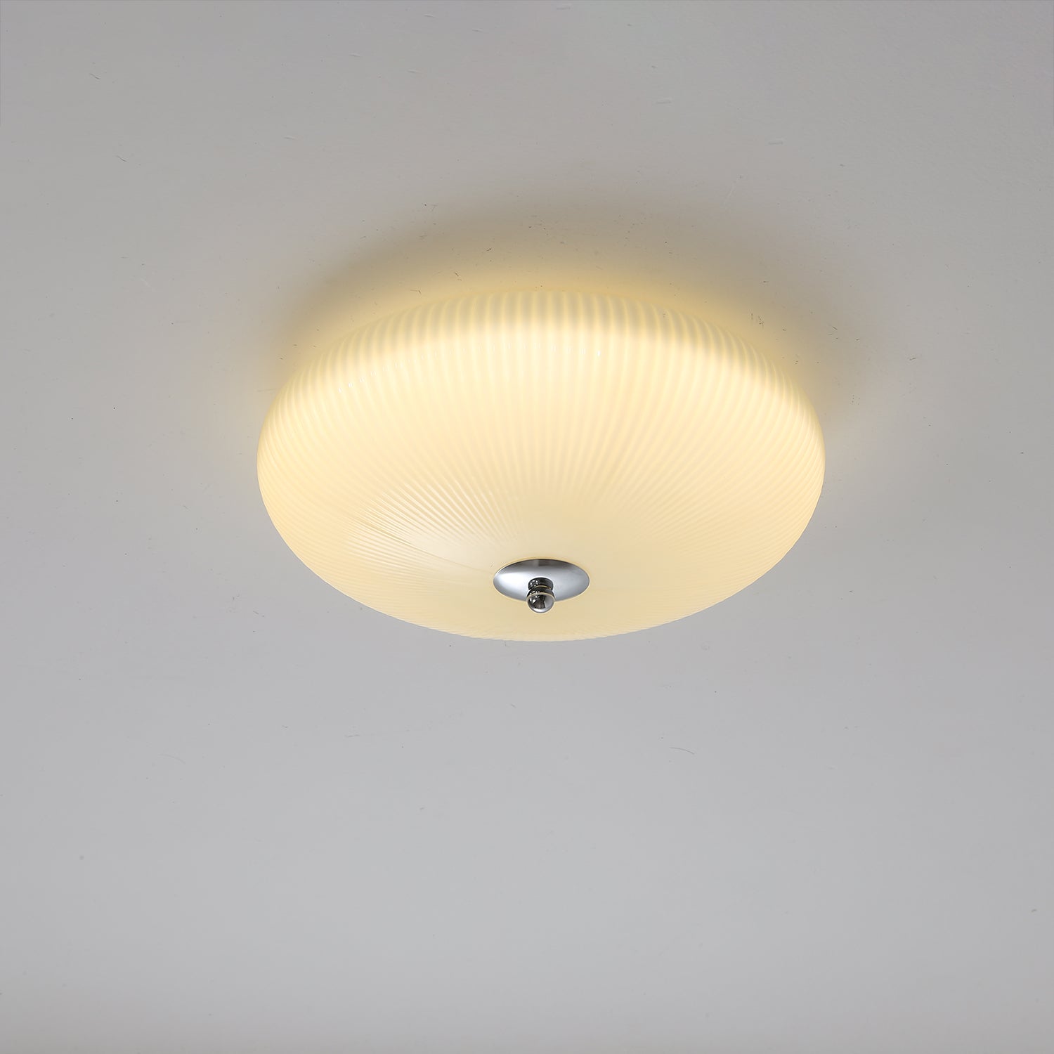 Dexlin Nordic Art Ivory Ripple Glass Ceiling Light-Neutral Decor