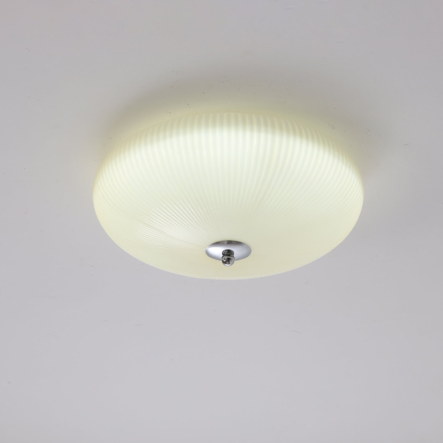 Dexlin Nordic Art Ivory Ripple Glass Ceiling Light-Neutral Decor
