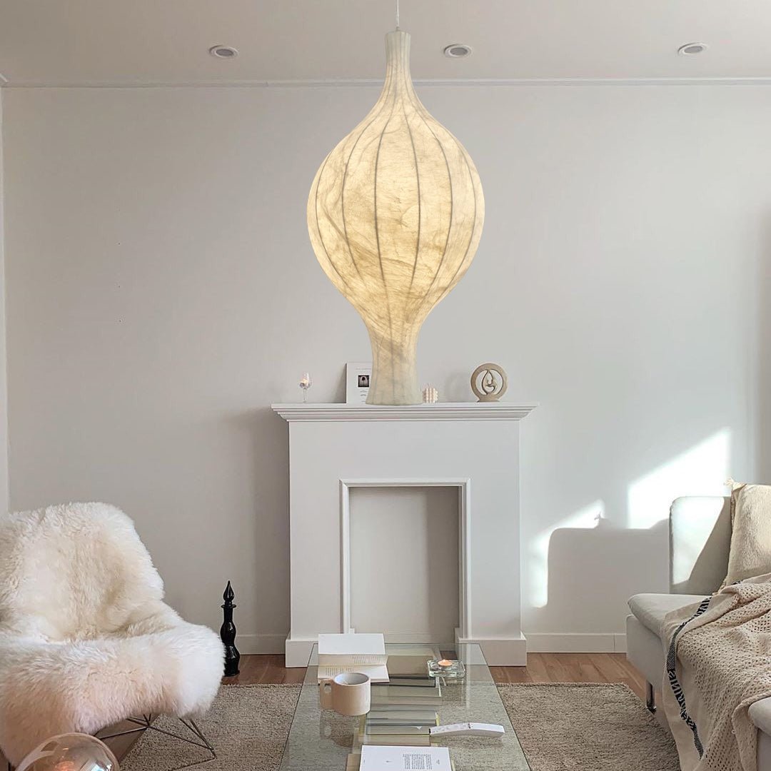 Orvelion Organic Mulberry Silk Pendant Light-Neutral Decor