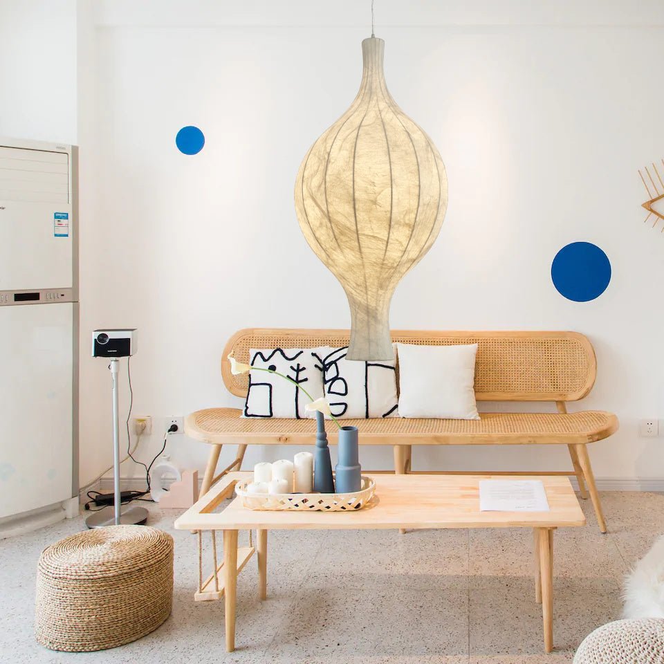 Orvelion Organic Mulberry Silk Pendant Light-Neutral Decor
