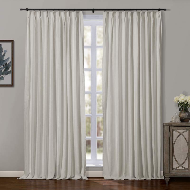 Jenna Linen Curtains & Drapes Pleated-Neutral Decor