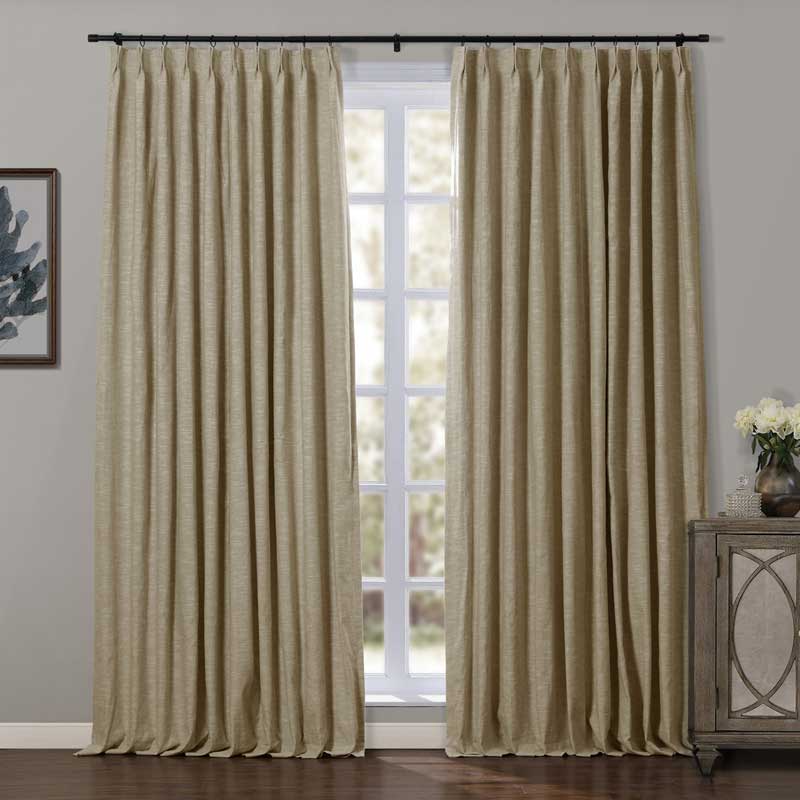 Jenna Linen Curtains & Drapes Pleated-Neutral Decor