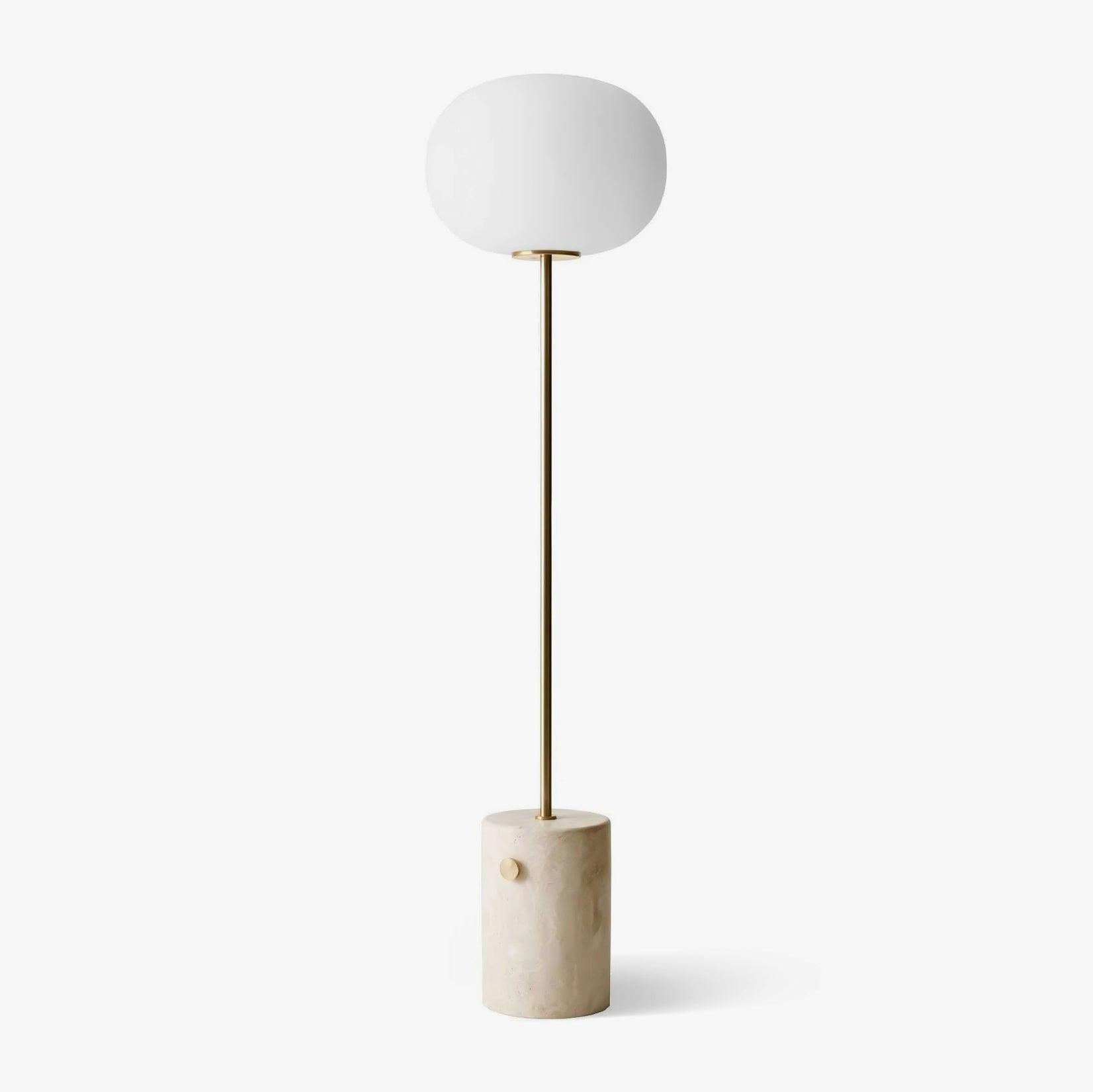 Iloryra Column-Base Travertine Floor Lamp-Neutral Decor