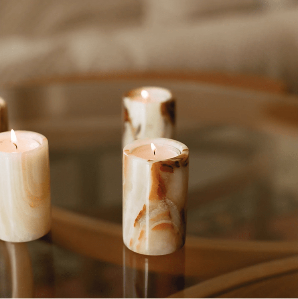 Jade Candle Holder-Neutral Decor