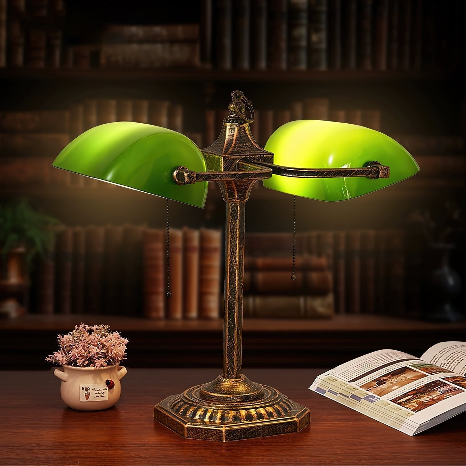 Osilel Vintage Brass Desk Lamp-Neutral Decor