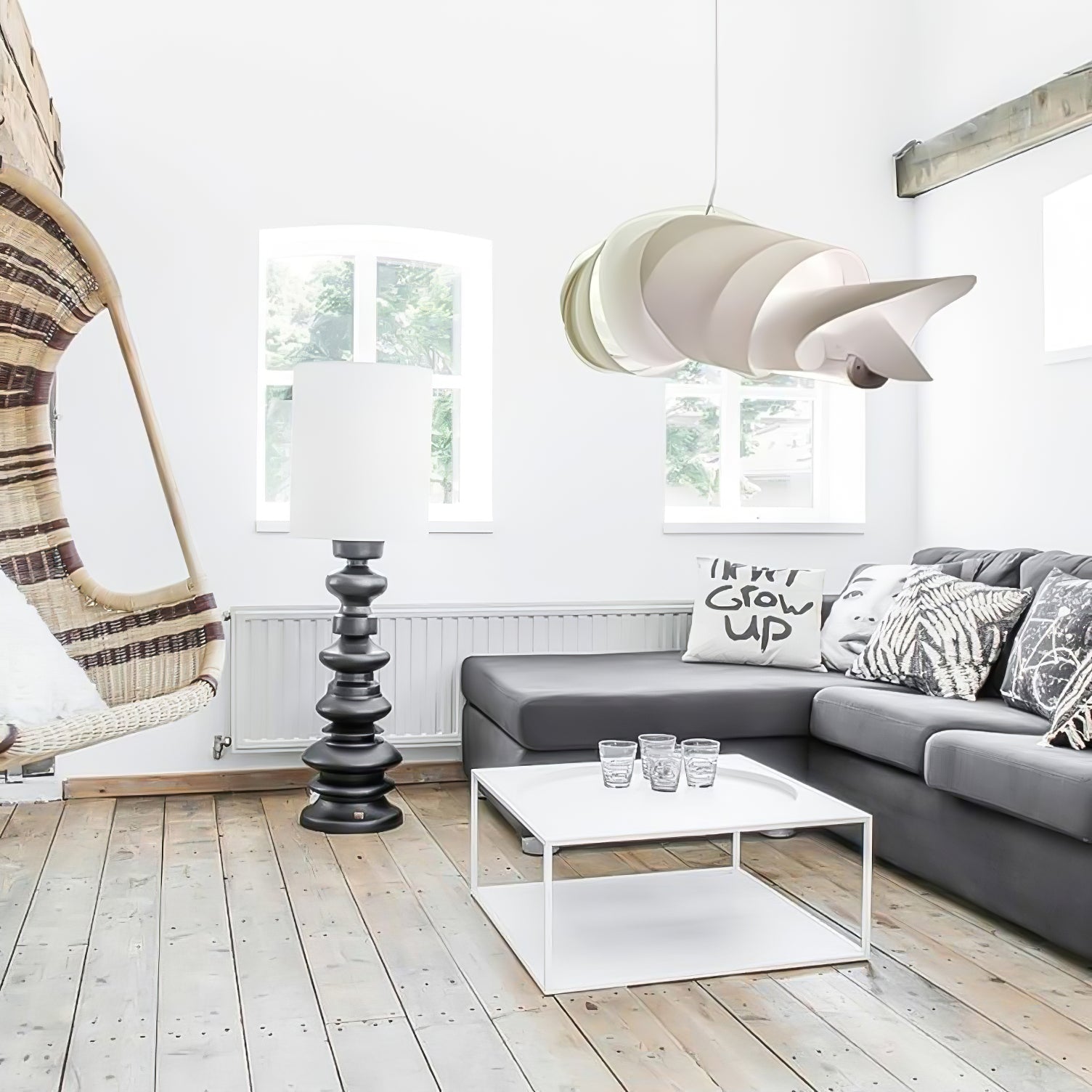 Ribbon Playful PVC Chandelier-Neutral Decor