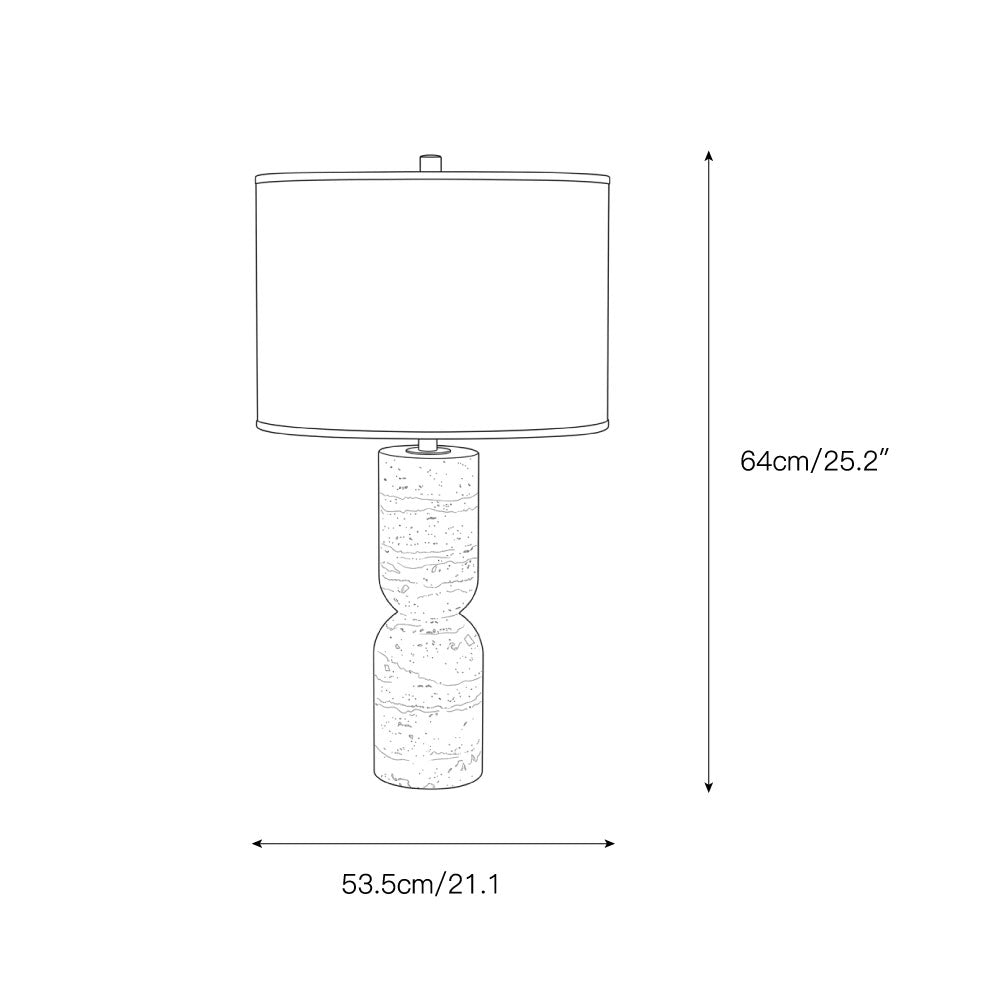 The table lamp shown on a living room side table.