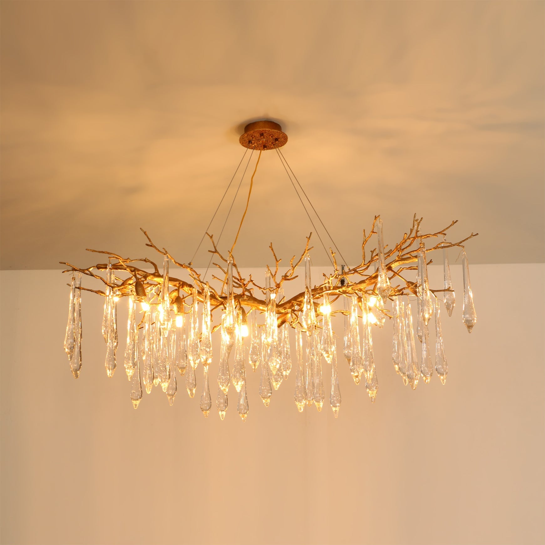 Side view of the Janae Chandelier, showcasing its sculptural, branching form.