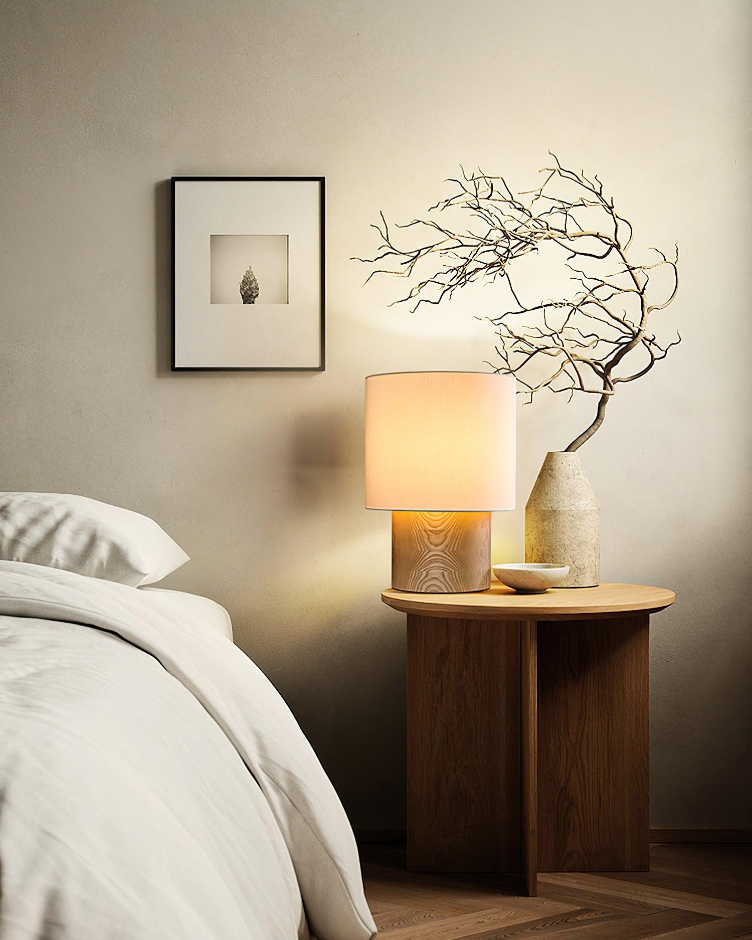 Alvira Minialist Wood Table Lamp-Neutral Decor
