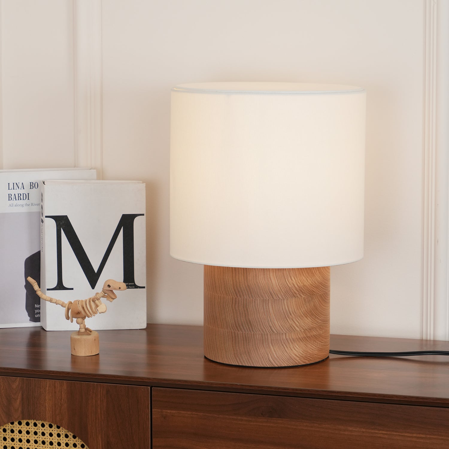 Alvira Minialist Wood Table Lamp-Neutral Decor