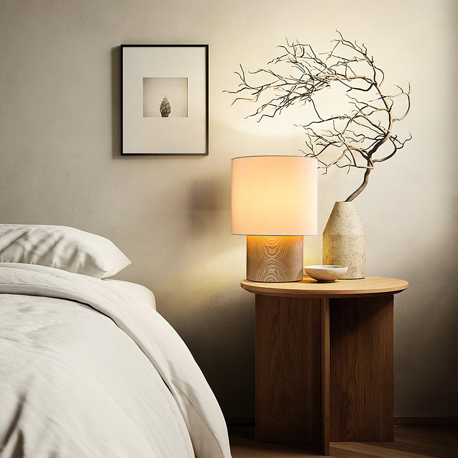 Alvira Minialist Wood Table Lamp-Neutral Decor