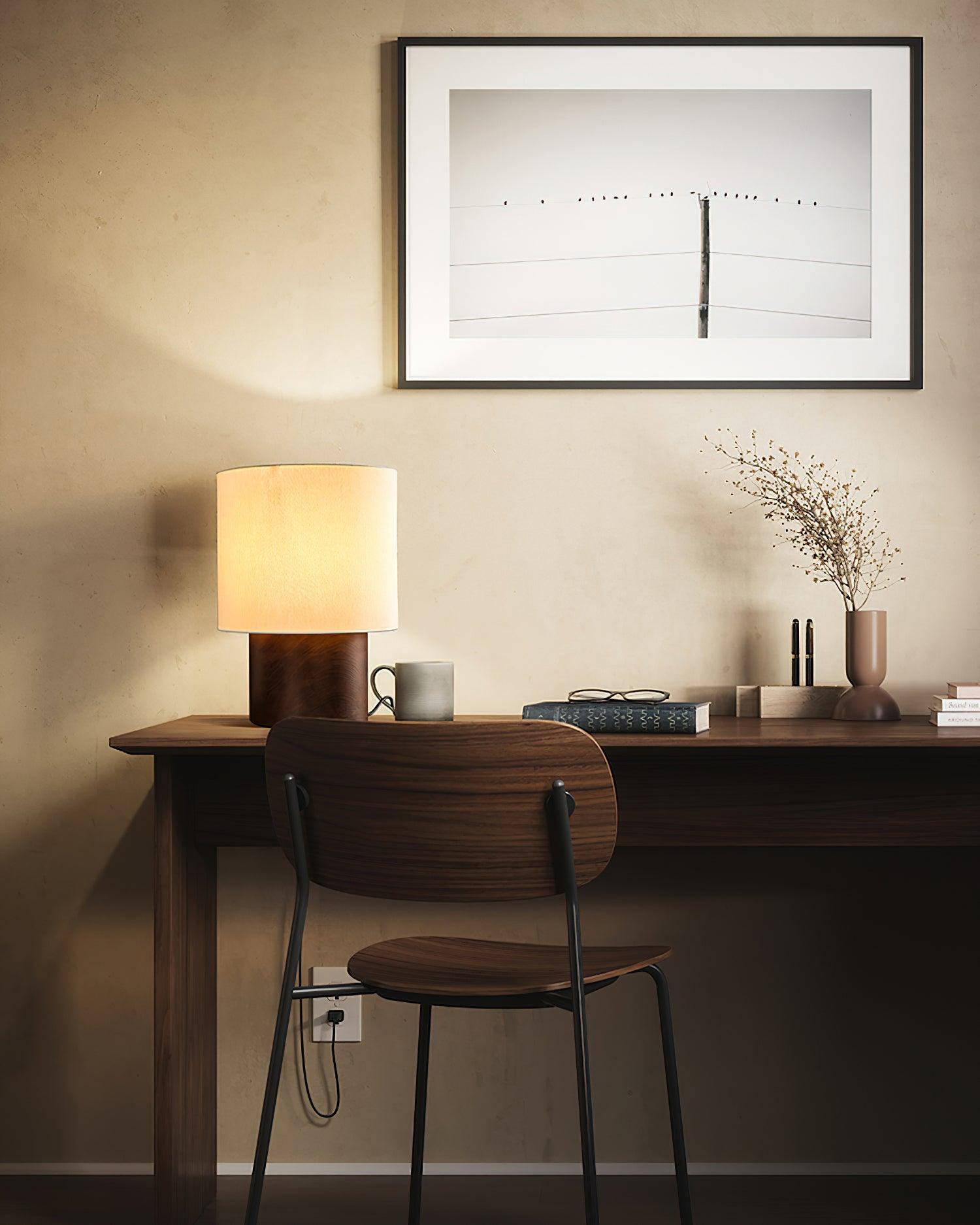 Alvira Minialist Wood Table Lamp-Neutral Decor