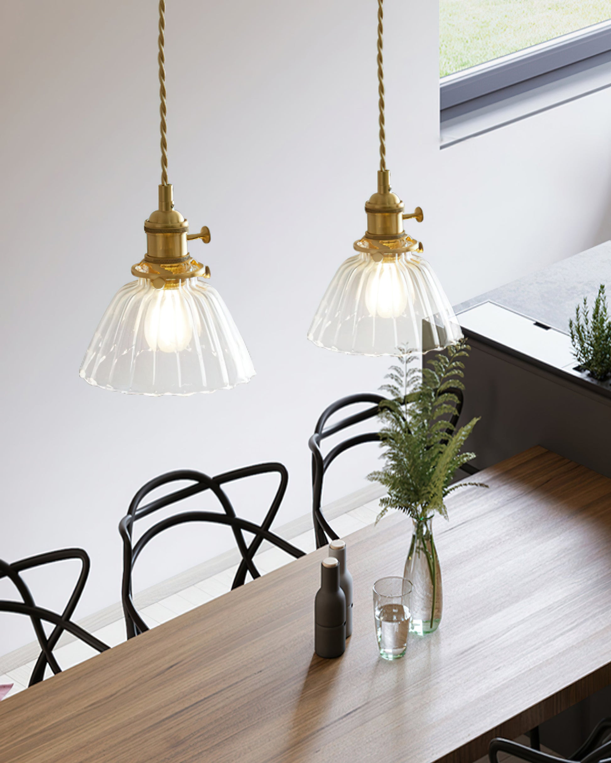 Kexo Clear Glass Pendant Light-Neutral Decor