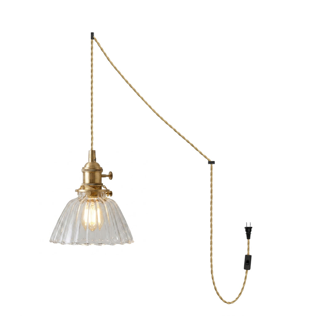 Barnaby Glass Plug In Pendant Light